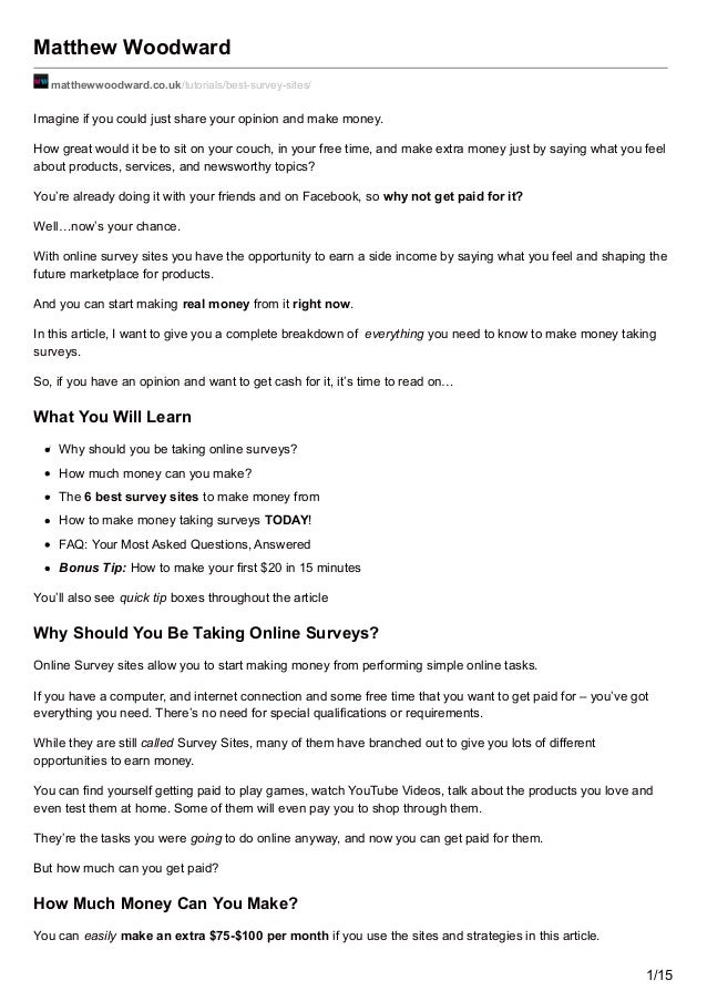 Discover How Much Money You Can Make By Taking Paid Surveys Online - 